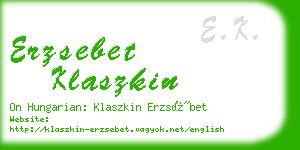 erzsebet klaszkin business card